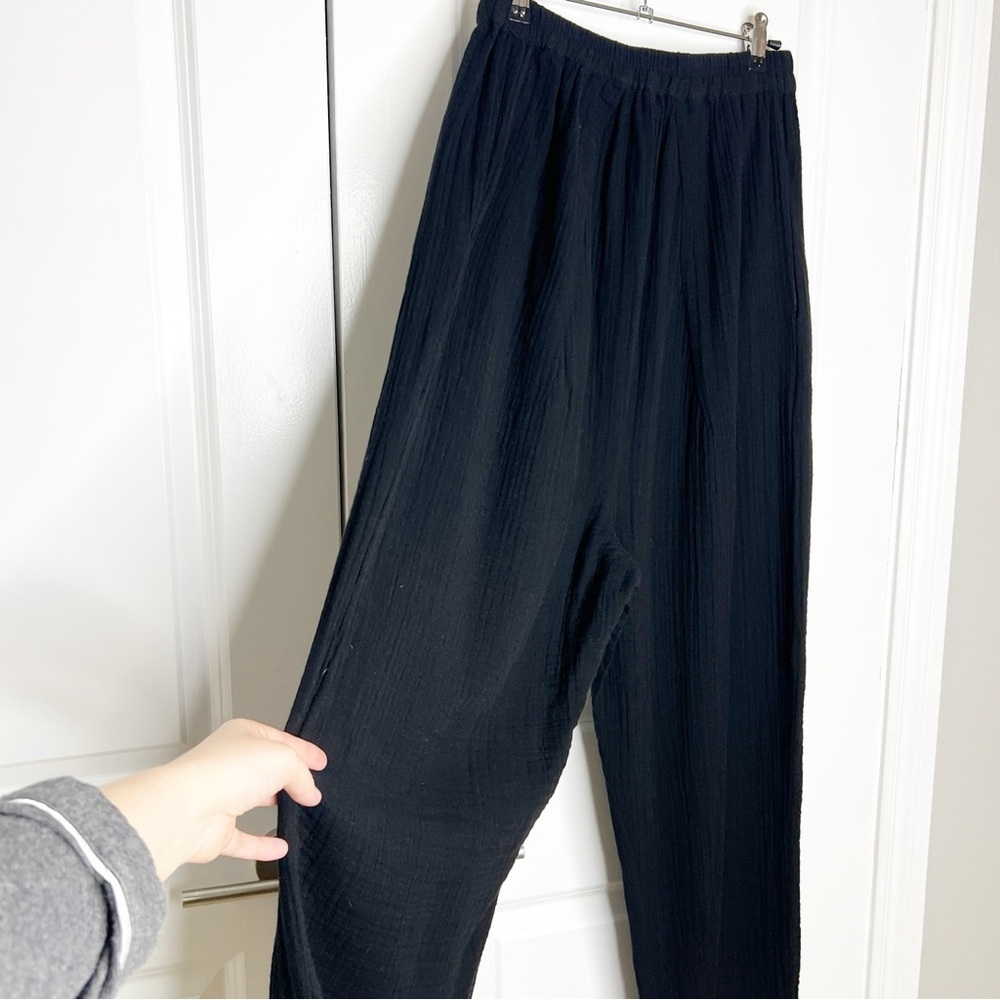 AnaaK PRIMA ARABESQUE PANTS Black 100% Cotton Gauze Pants Size 2 Medium - Picture 7 of 13